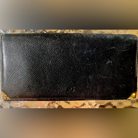 Valentino Garavani Handbags - Vintage Valentino Garavani Black Wallet with Gold Accents